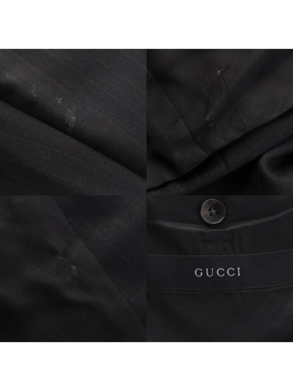 Gucci Era Collection Wool Set Suit Pinstripe Black 52 - Picture 9 of 10